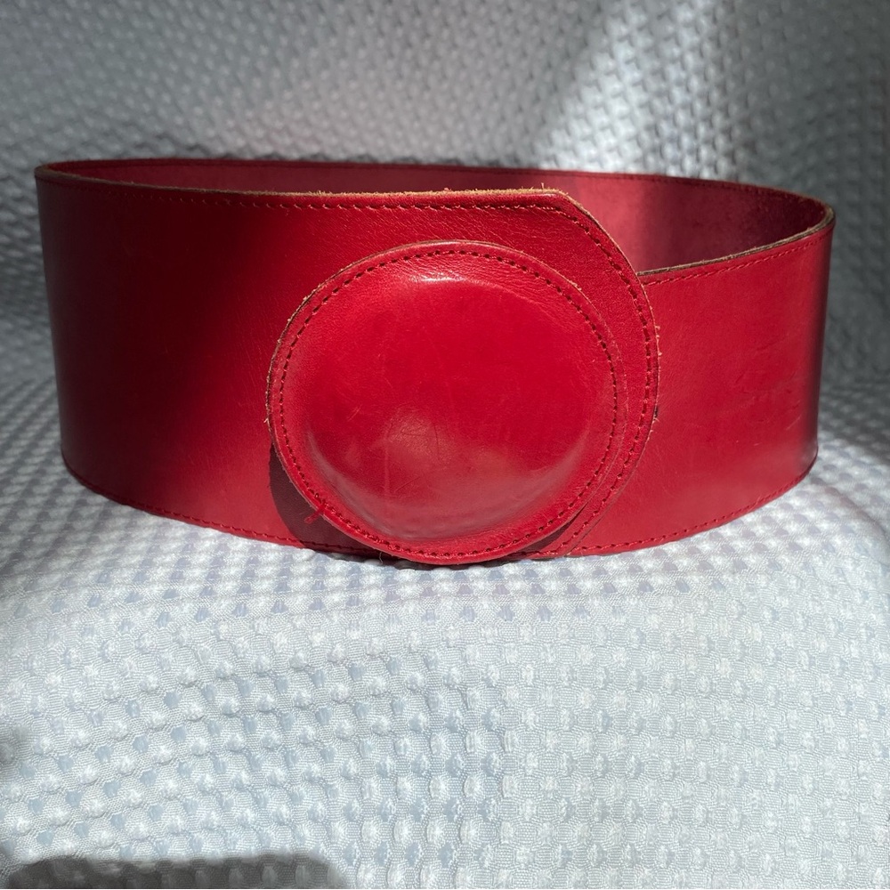Avignon Obi style Red Leather Belt